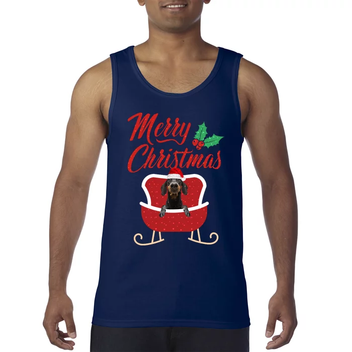 Dachshund Dog Merry Christmas Design For The Holiday Season! Tank Top