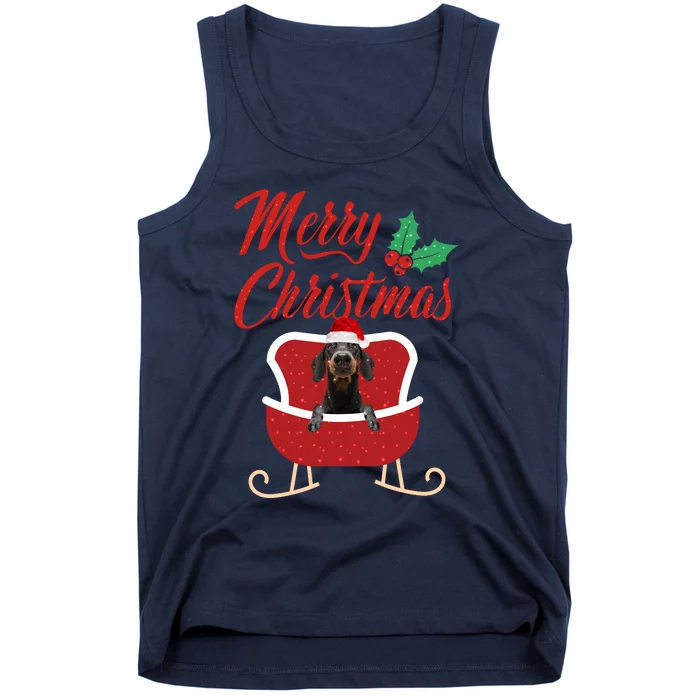 Dachshund Dog Merry Christmas Design For The Holiday Season! Tank Top