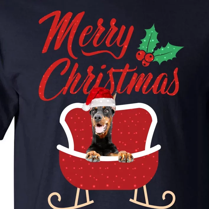 Dobermann Dog Merry Christmas Design For The Holiday Season! Tall T-Shirt