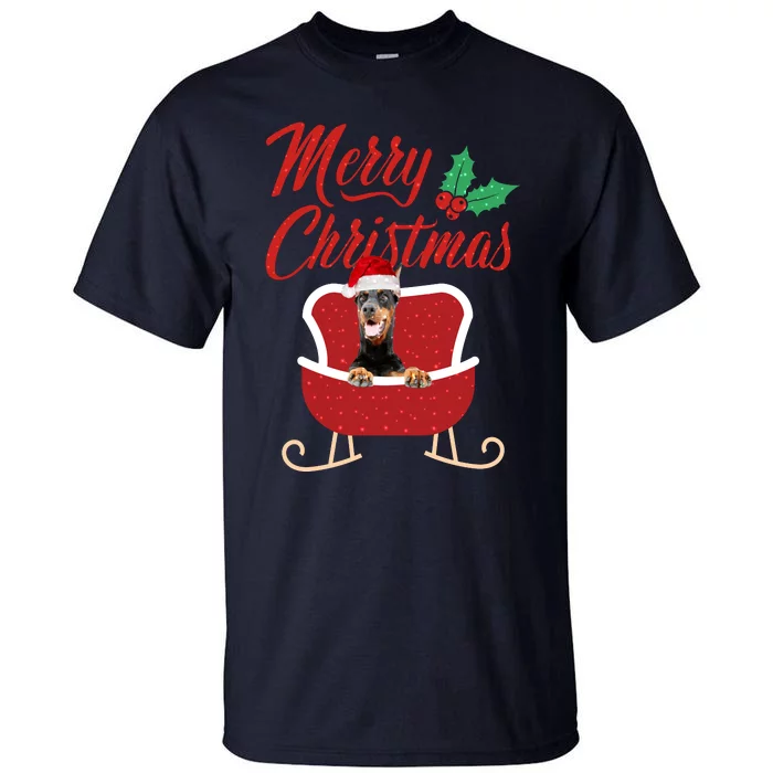 Dobermann Dog Merry Christmas Design For The Holiday Season! Tall T-Shirt