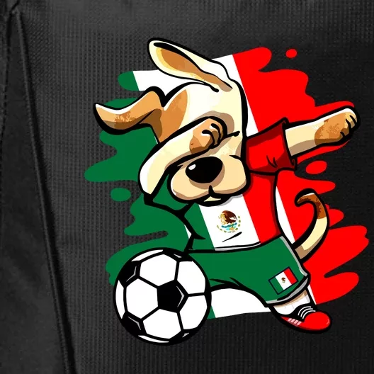 Dabbing Dog Mexico Soccer Fans Jersey Mexican Flag Football City Backpack