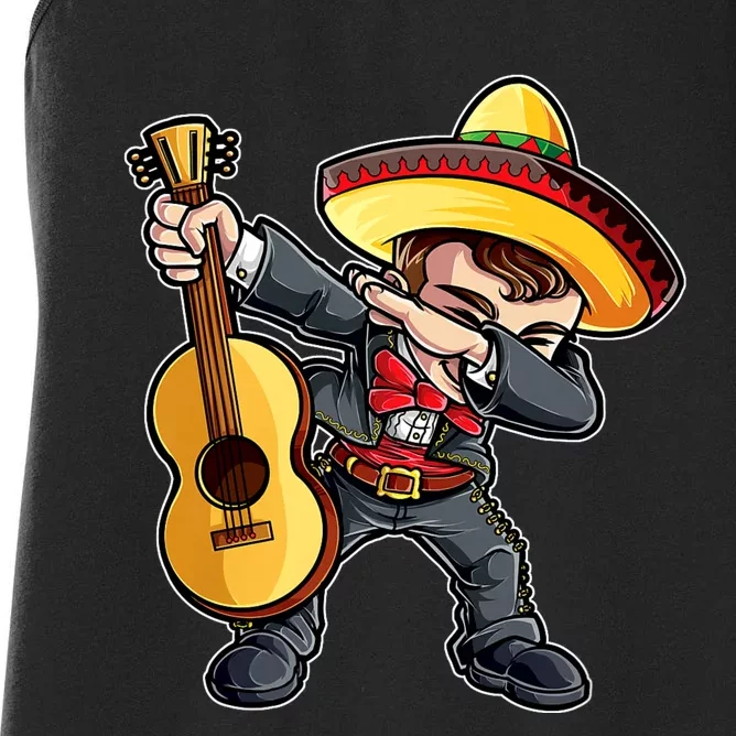 Dabbing Dab Mariachi Dad Mexican Sombrero Cinco De Mayo Daddy Fiesta Women's Racerback Tank