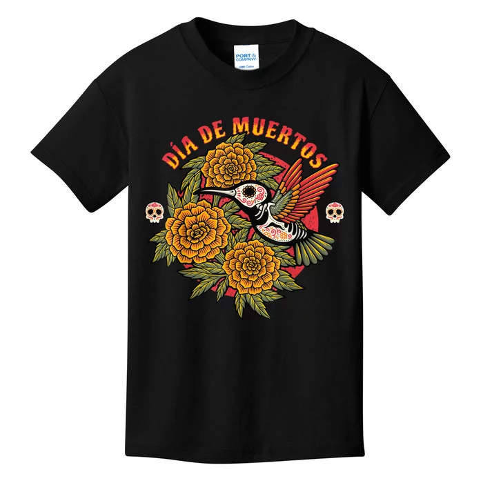 Dia De Muertos Hummingbird Kids T-Shirt