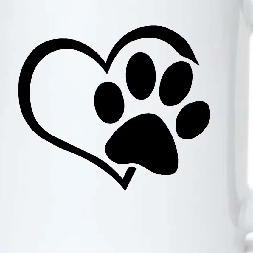 Dog Dad Mom Puppy Love Dogs Paw Print Heart Black Color Changing Mug