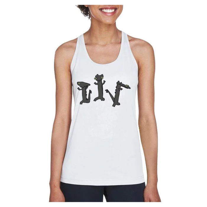 Dancing Dragon Meme Women's Racerback Tank