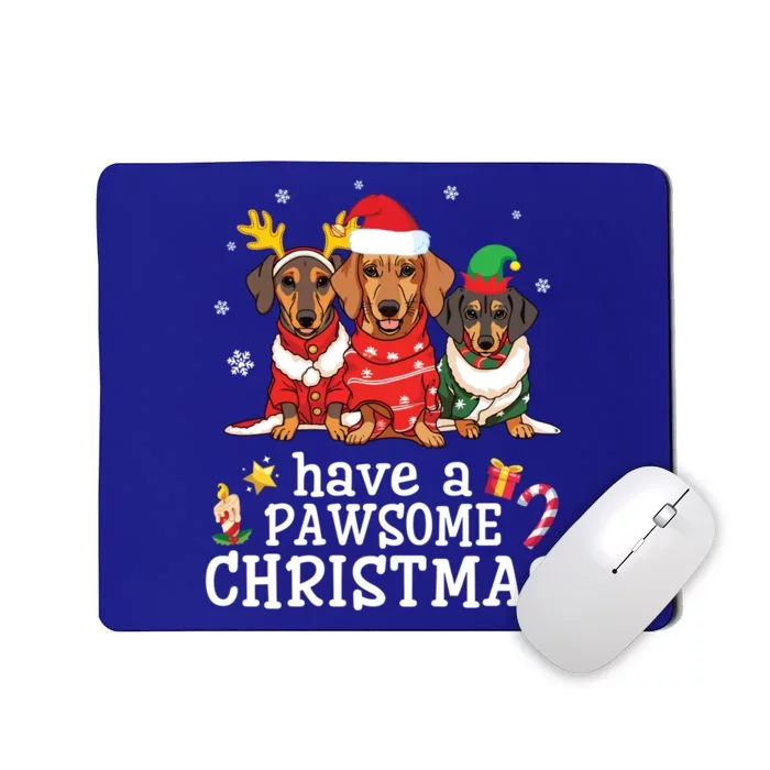 Dachshund Dogs Merry Mother Father Have A Pawsome Christmas Gift Mousepad