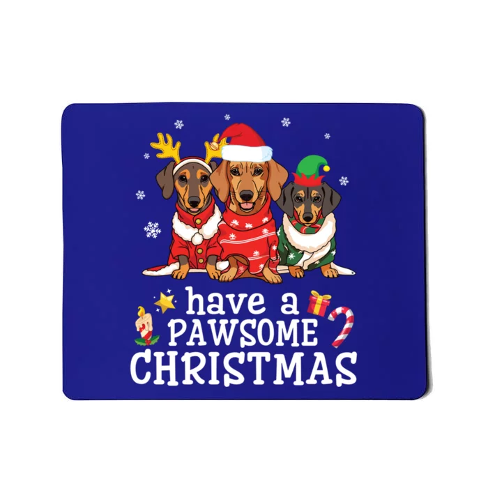 Dachshund Dogs Merry Mother Father Have A Pawsome Christmas Gift Mousepad