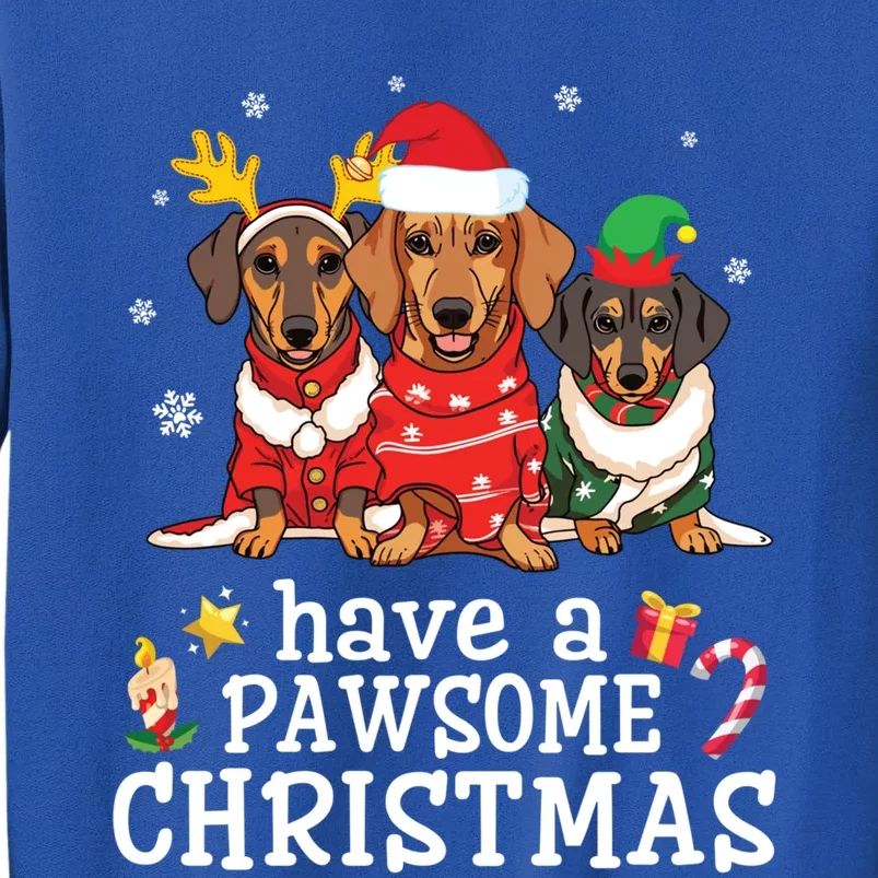 Dachshund Dogs Merry Mother Father Have A Pawsome Christmas Gift Tall Sweatshirt