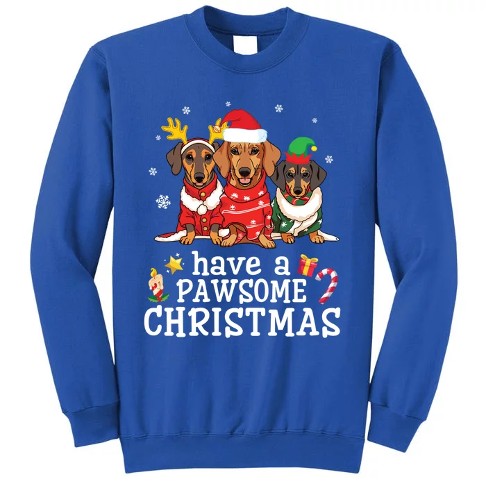 Dachshund Dogs Merry Mother Father Have A Pawsome Christmas Gift Tall Sweatshirt