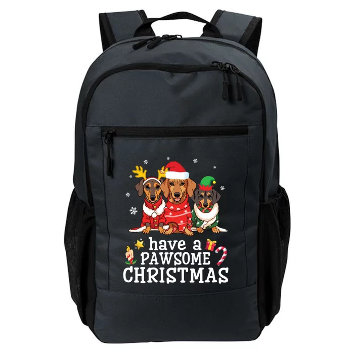 Dachshund Dogs Merry Mother Father Have A Pawsome Christmas Gift Daily Commute Backpack