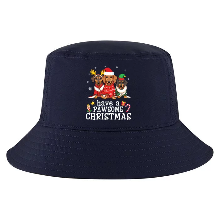 Dachshund Dogs Merry Mother Father Have A Pawsome Christmas Gift Cool Comfort Performance Bucket Hat