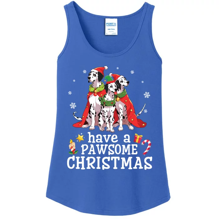 Dalmatian Dogs Merry Mother Father Have A Pawsome Christmas Gift Ladies Essential Tank