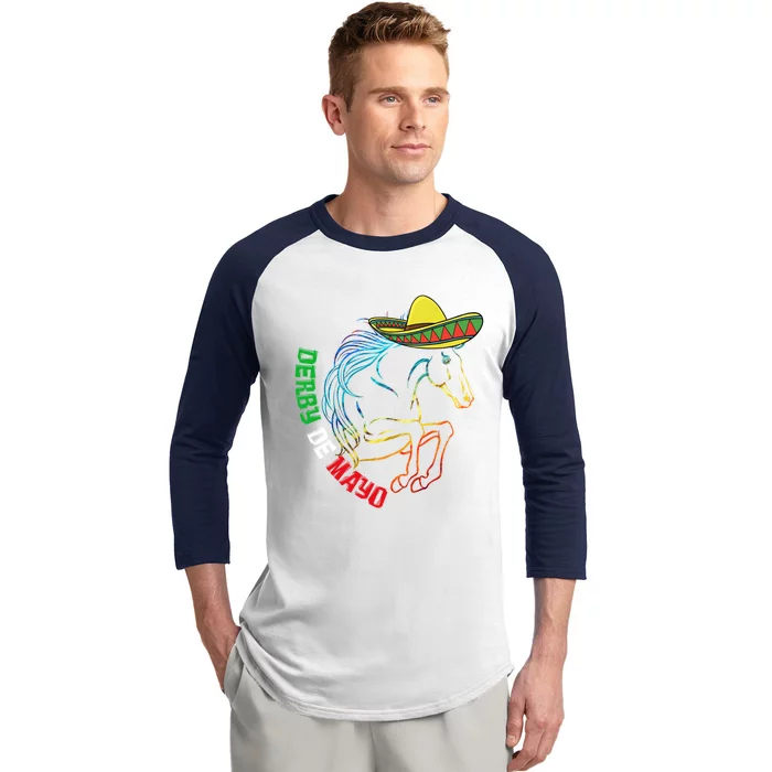 Derby De Mayo Gift Kentucky Horse Race Mexico Gift Baseball Sleeve Shirt