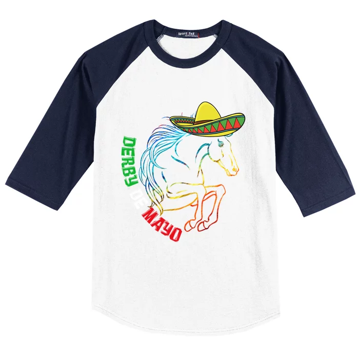 Derby De Mayo Gift Kentucky Horse Race Mexico Gift Baseball Sleeve Shirt