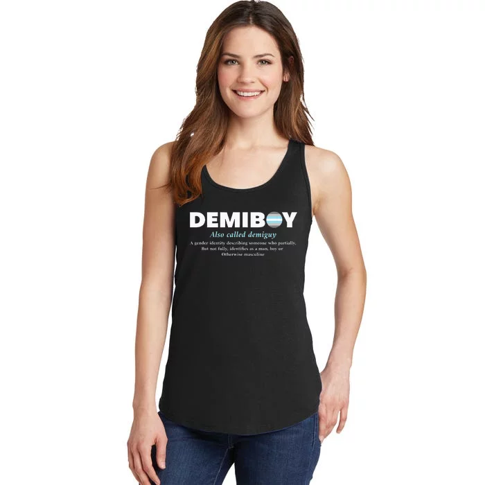 Demiboy Definition Male & Agender Color Flag Pride Ladies Essential Tank