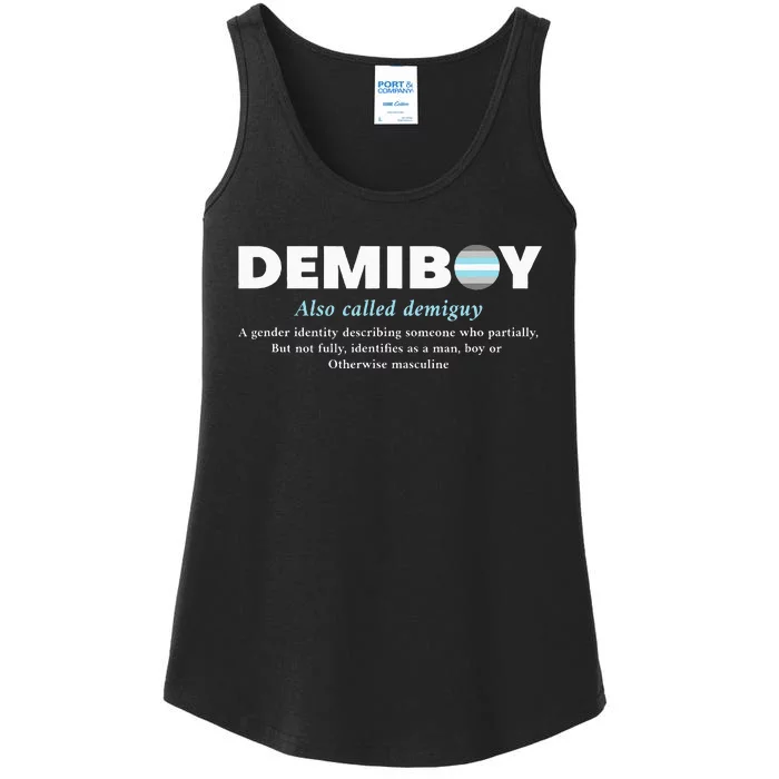 Demiboy Definition Male & Agender Color Flag Pride Ladies Essential Tank