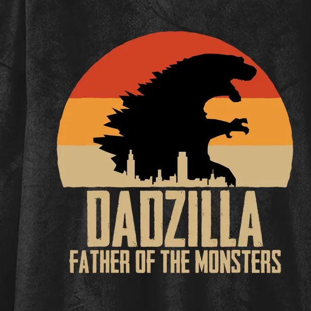 Dinosaur Dad Monsters FatherS Day Dadzilla Dino Sunset Hooded Wearable Blanket