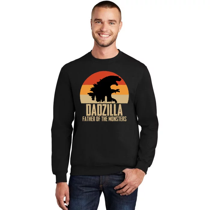 Dinosaur Dad Monsters FatherS Day Dadzilla Dino Sunset Tall Sweatshirt