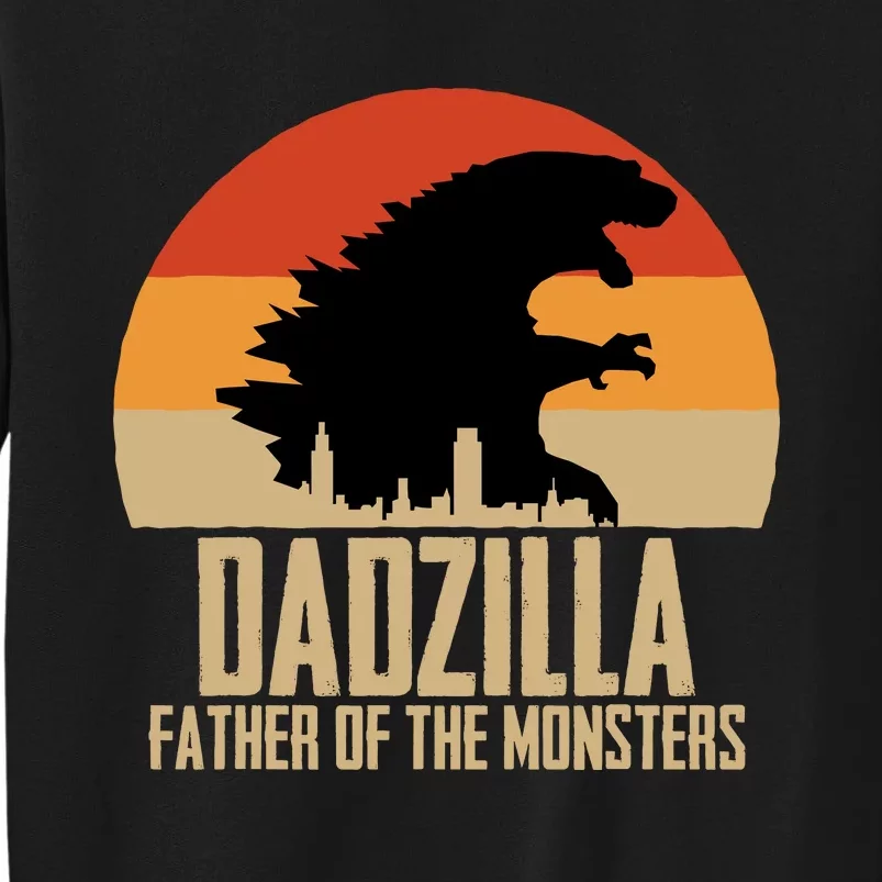 Dinosaur Dad Monsters FatherS Day Dadzilla Dino Sunset Tall Sweatshirt