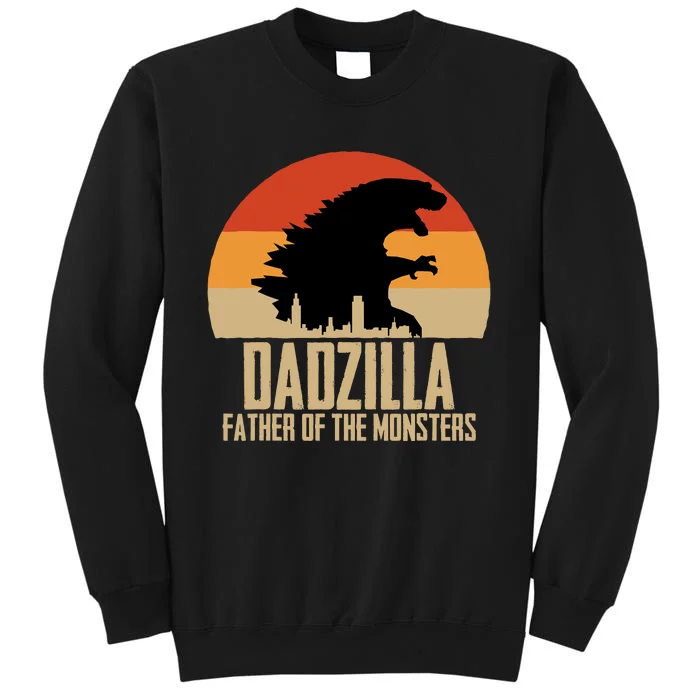 Dinosaur Dad Monsters FatherS Day Dadzilla Dino Sunset Tall Sweatshirt