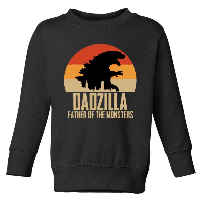 Dinosaur Dad Monsters FatherS Day Dadzilla Dino Sunset Toddler Sweatshirt