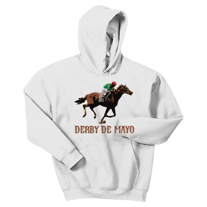 Derby De Mayo Time Kentucky Horse Race Cinco De Derby Kids Hoodie