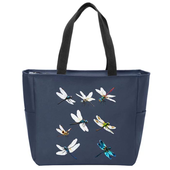 Dragonfly Dragonflies Natural Mosquito Repellent Biting Bugs Zip Tote Bag