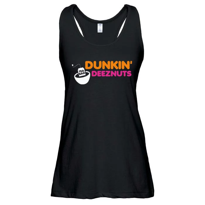 Dunkin Deez Nuts Funny Dunkin Deeznuts Tea Bag Ladies Essential Flowy Tank