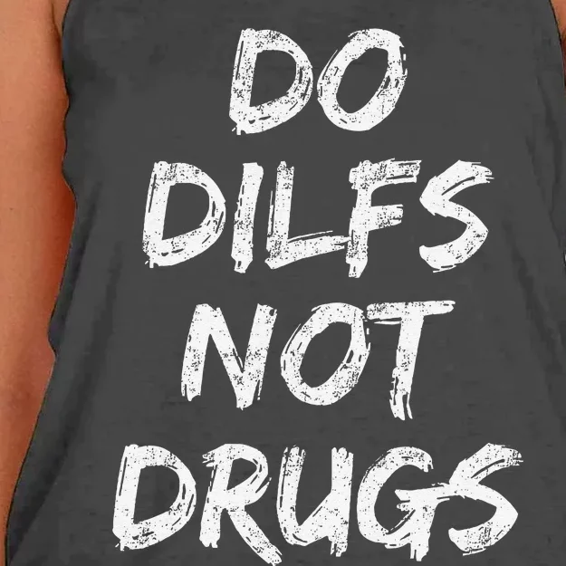 Do Dilfs Not Drugs Women's Knotted Racerback Tank