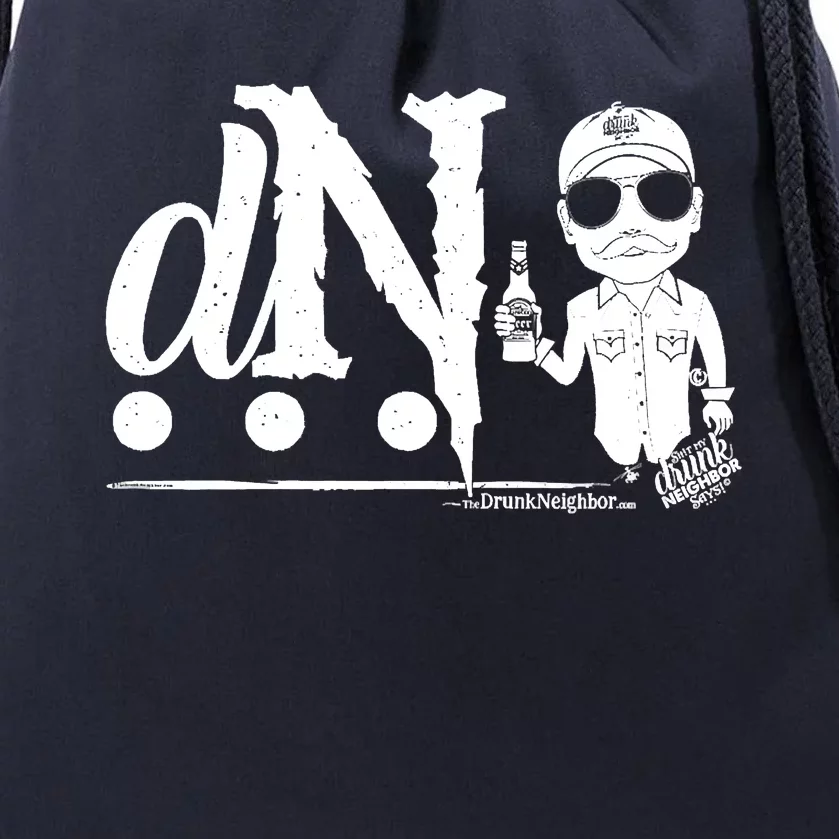 DN Drunk Neighbor 3Dot Logo (C) The Lit Texan (Dark) Drawstring Bag