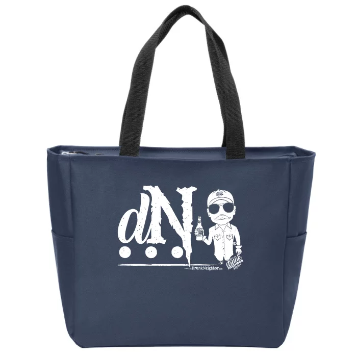 DN Drunk Neighbor 3Dot Logo (C) The Lit Texan (Dark) Zip Tote Bag