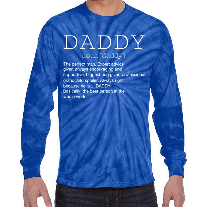 Daddy Definition Noun Grandpa Grandparents Day Funny Gift Tie-Dye Long Sleeve Shirt