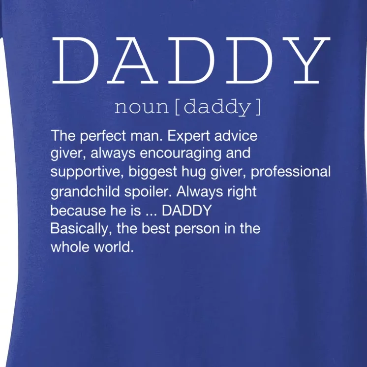 Daddy Definition Noun Grandpa Grandparents Day Funny Gift Women's V-Neck T-Shirt