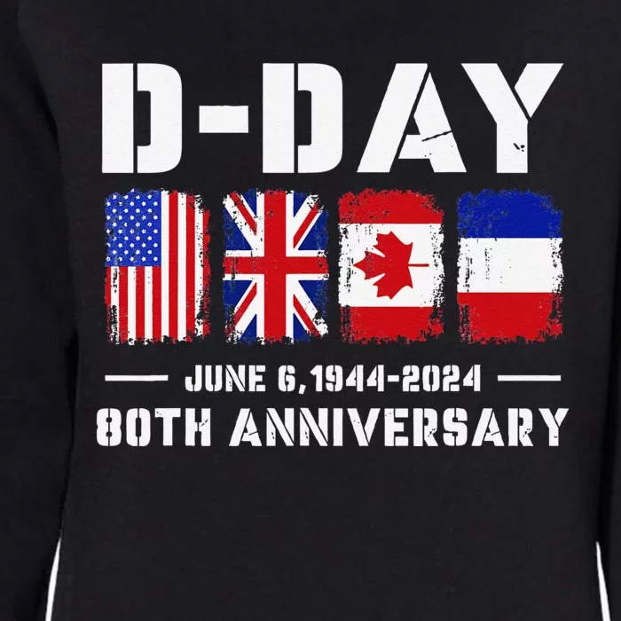 D Day Normandy Landings 80th Anniversary 1944 2024 Womens California Wash Sweatshirt