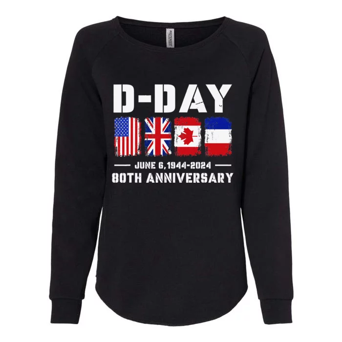 D Day Normandy Landings 80th Anniversary 1944 2024 Womens California Wash Sweatshirt