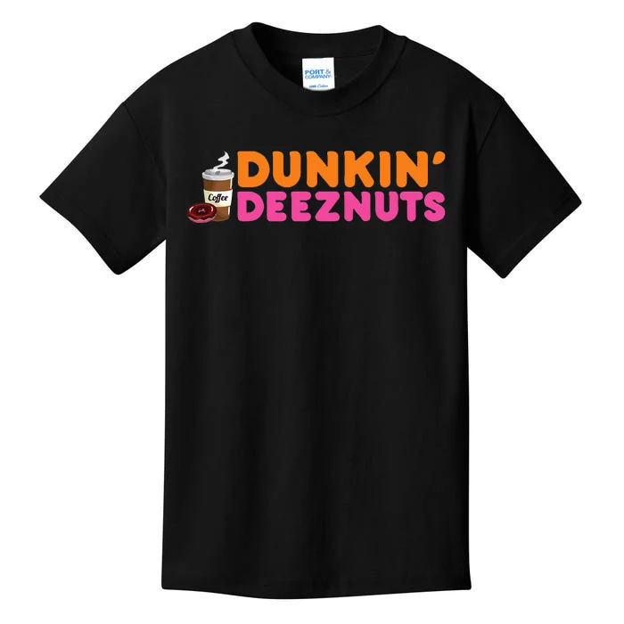 Dunkin Deez Nuts Funny Dunkin Deeznuts Coffee Lover Kids T-Shirt