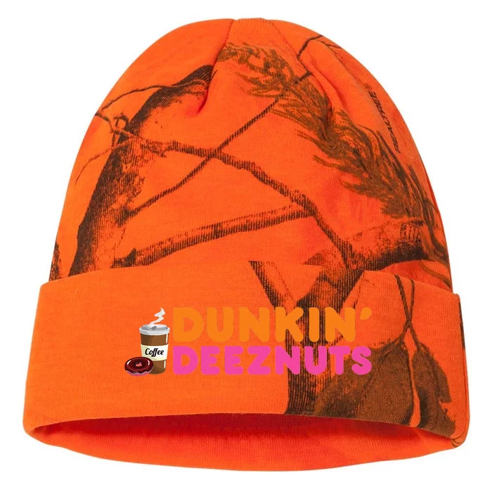 Dunkin Deez Nuts Funny Dunkin Deeznuts Coffee Lover Kati - 12in Camo Beanie