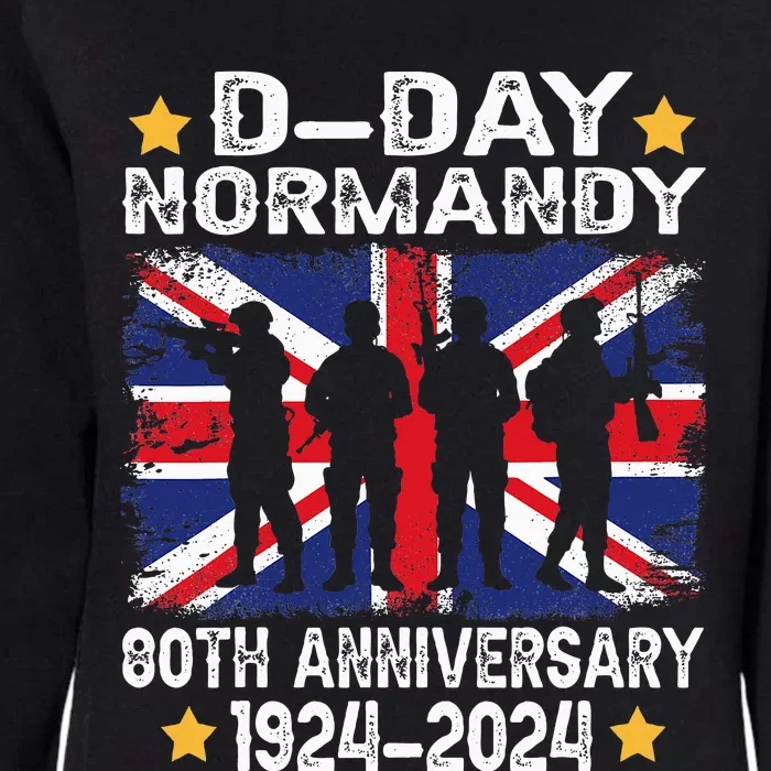 D Day Normandy Landings 80th Anniversary 1944 2024 Uk Flag Womens California Wash Sweatshirt