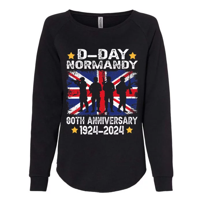 D Day Normandy Landings 80th Anniversary 1944 2024 Uk Flag Womens California Wash Sweatshirt