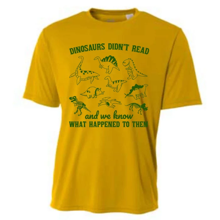 Dinosaurs Did Not Read Retro Cooling Performance Crew T-Shirt