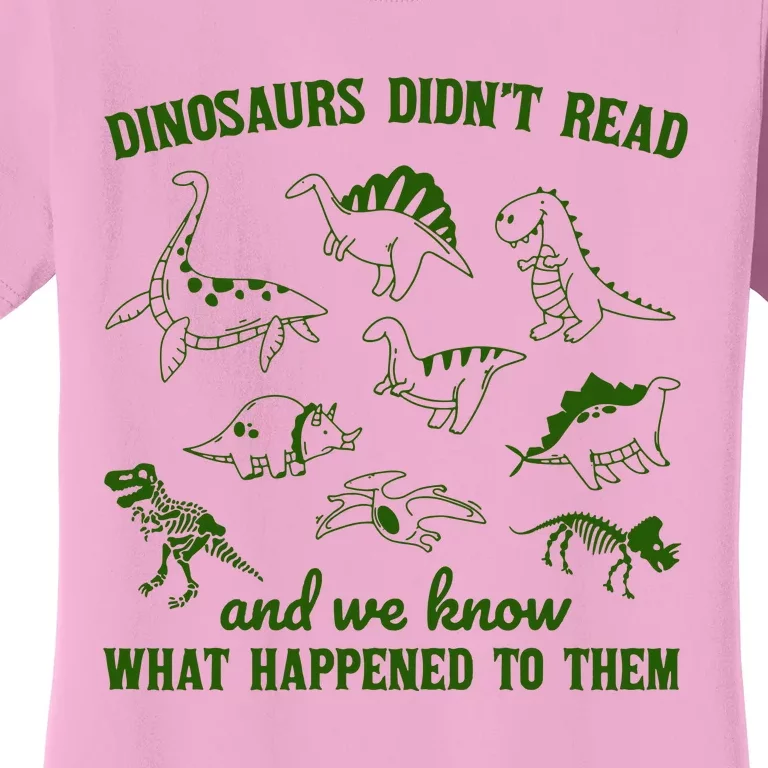 Dinosaurs Did Not Read Retro Women's T-Shirt