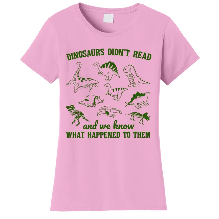 Dinosaurs Did Not Read Retro Women's T-Shirt