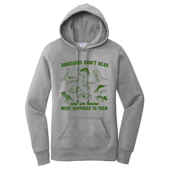 Dinosaurs Did Not Read Retro Women's Pullover Hoodie