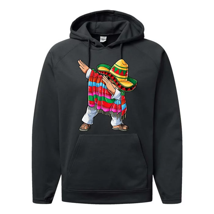 Dabbing Dab Nacho Average Dad Mexican Sombrero Father Cinco De Mayo Daddy Fiesta Performance Fleece Hoodie