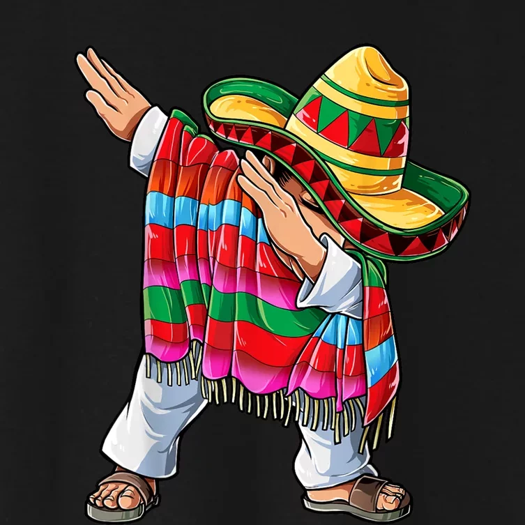 Dabbing Dab Nacho Average Dad Mexican Sombrero Father Cinco De Mayo Daddy Fiesta Women's Crop Top Tee