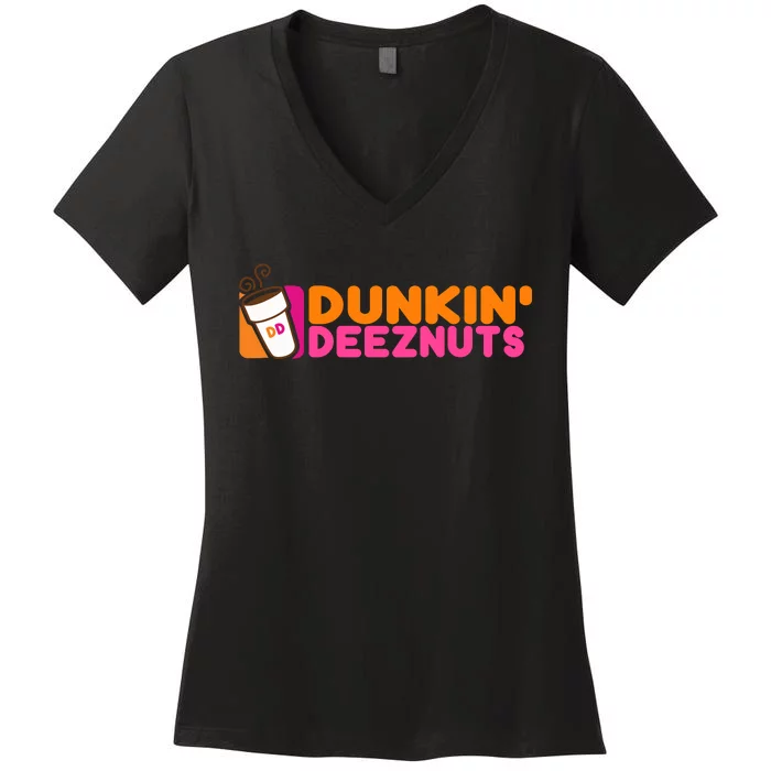 Dunkin Deez Nuts Dunkin Deeznuts Women's V-Neck T-Shirt