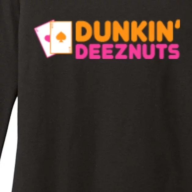 Dunkin Deez Nuts Pocket Womens CVC Long Sleeve Shirt