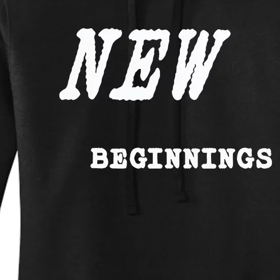 Dame Dolla New Beginnings Words Women's Pullover Hoodie