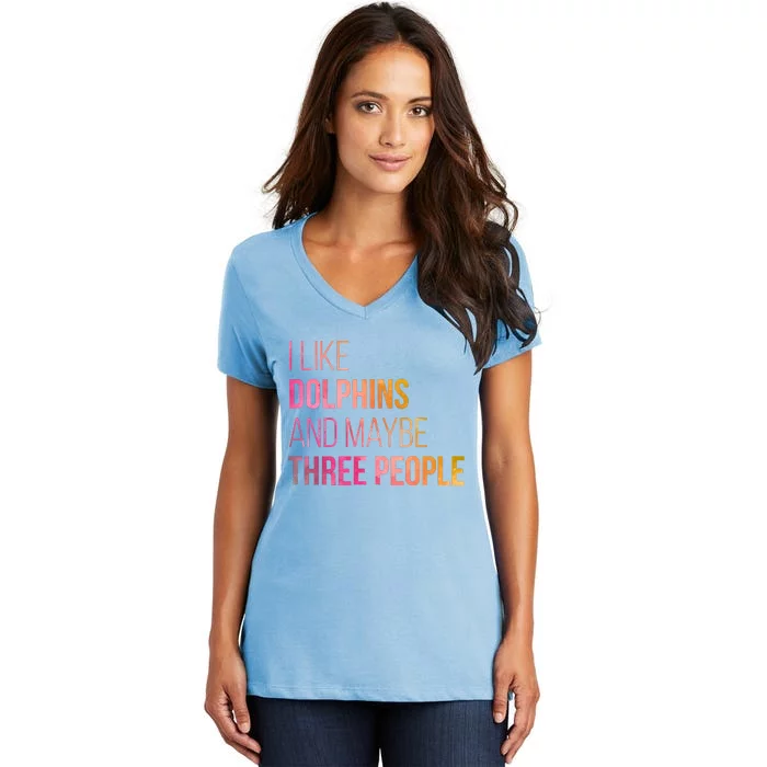 Dolphins Women's V-Neck T-Shirt