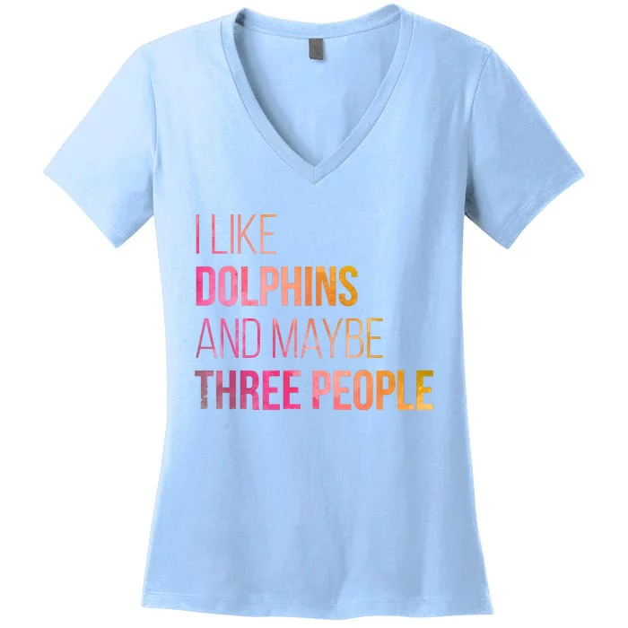 Dolphins Women's V-Neck T-Shirt